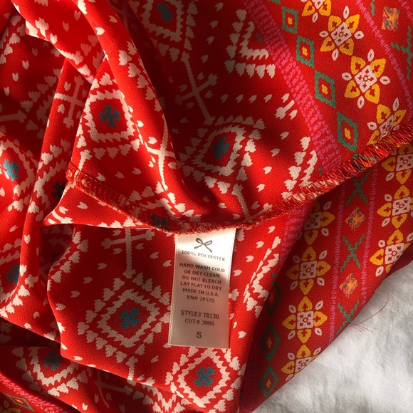 Red Patterned Everly Blouse - Picture 6 of 7